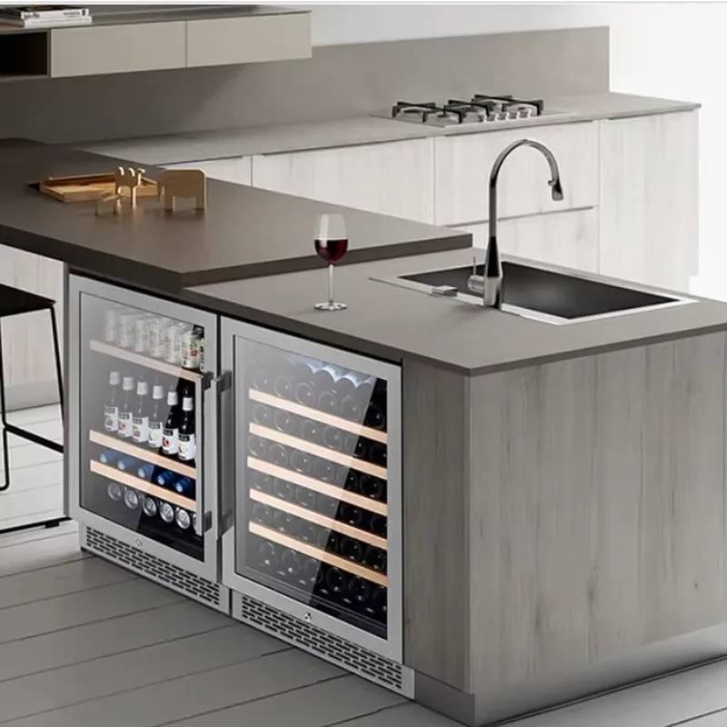 Wine Beer Dual Zone - Wijnkoelkast met dubbele glazen deur voor